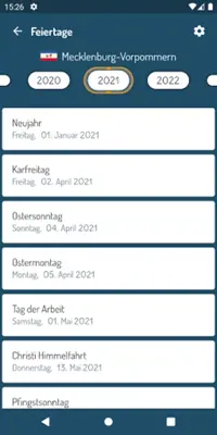 Ferien & Feiertage android App screenshot 5